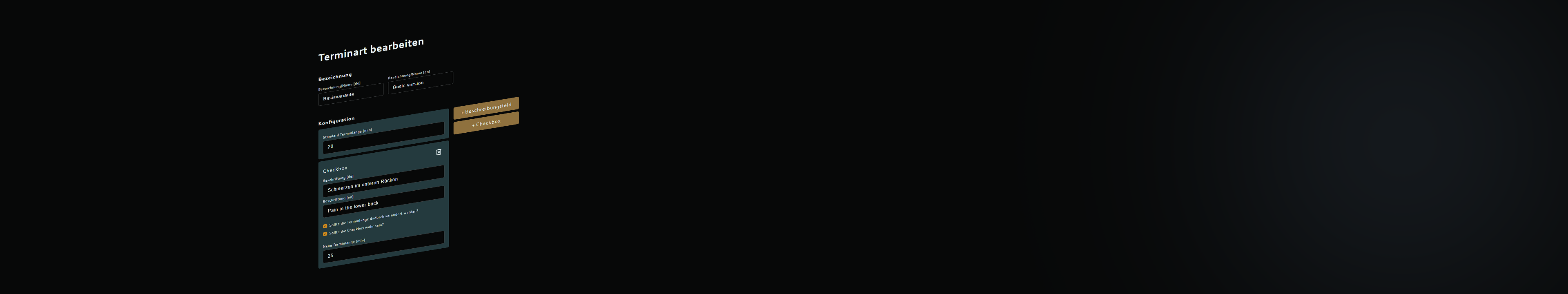 Screenshot of the Armoury Appointments app